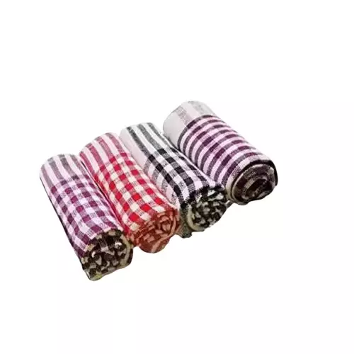 Navnath Multipurpose Kitchen Cloth 18x18 inch Classic Check Pattern Cotton Multicolor (Pack of 6)