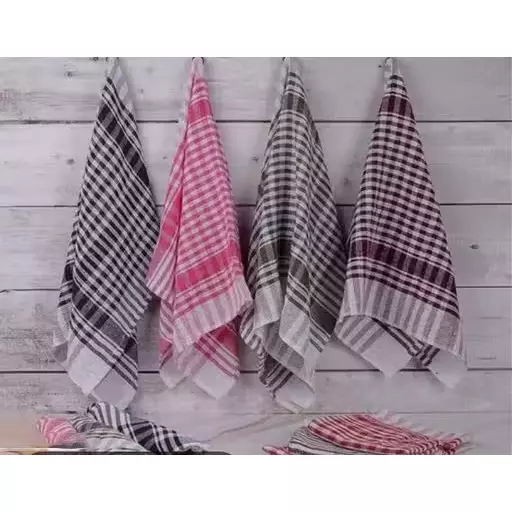 Navnath Multipurpose Kitchen Cloth 18x18 inch Classic Check Pattern Cotton Multicolor (Pack of 6)