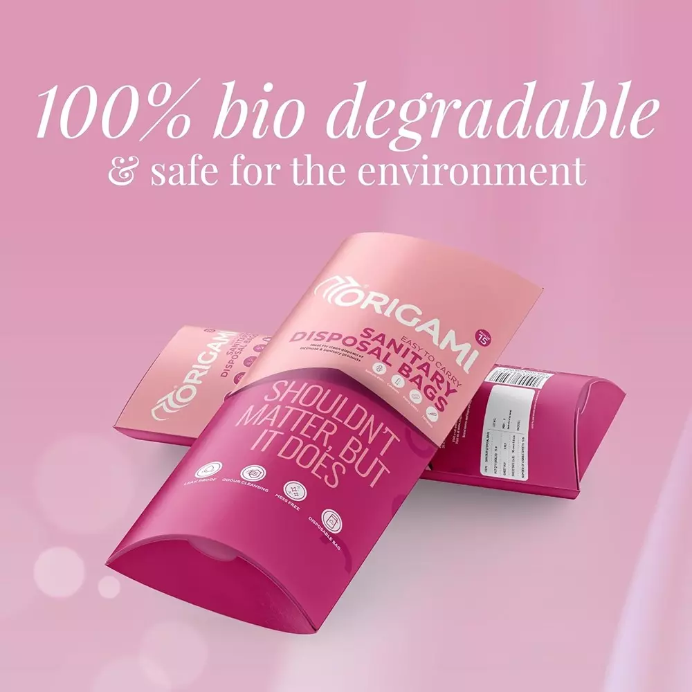 Origami Sanitary Disposal Bags Unscented Plastic White 15 Bags Per Pack, 492 (Pack of 10)