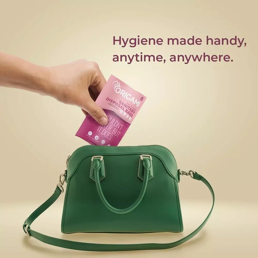 Origami Sanitary Disposal Bags Unscented Plastic White 15 Bags Per Pack, 492 (Pack of 10)