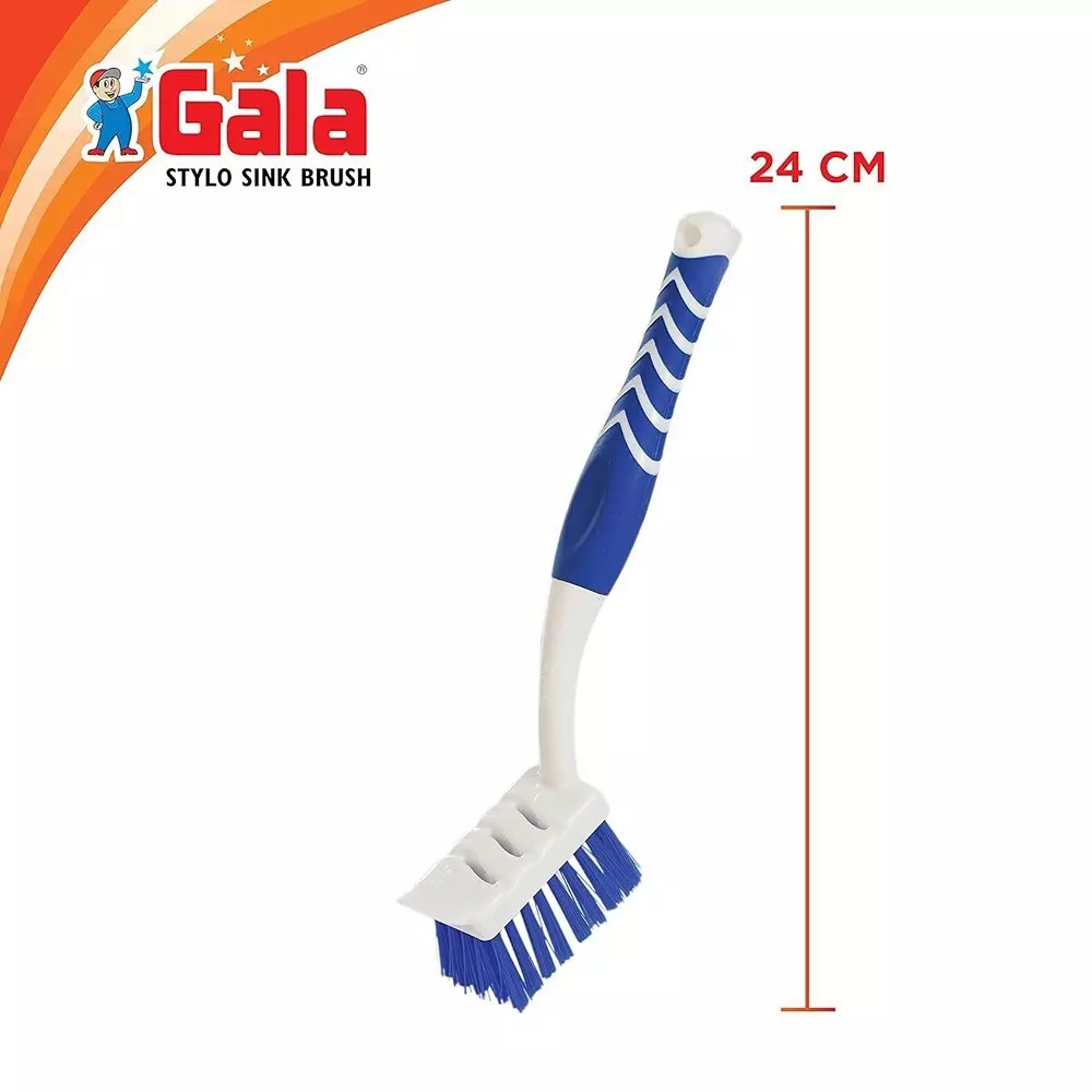 Gala Stylo Dish Kitchen Sink Brush Blue Fiber Brush Material Plastic Handle Material for Kitchen Use