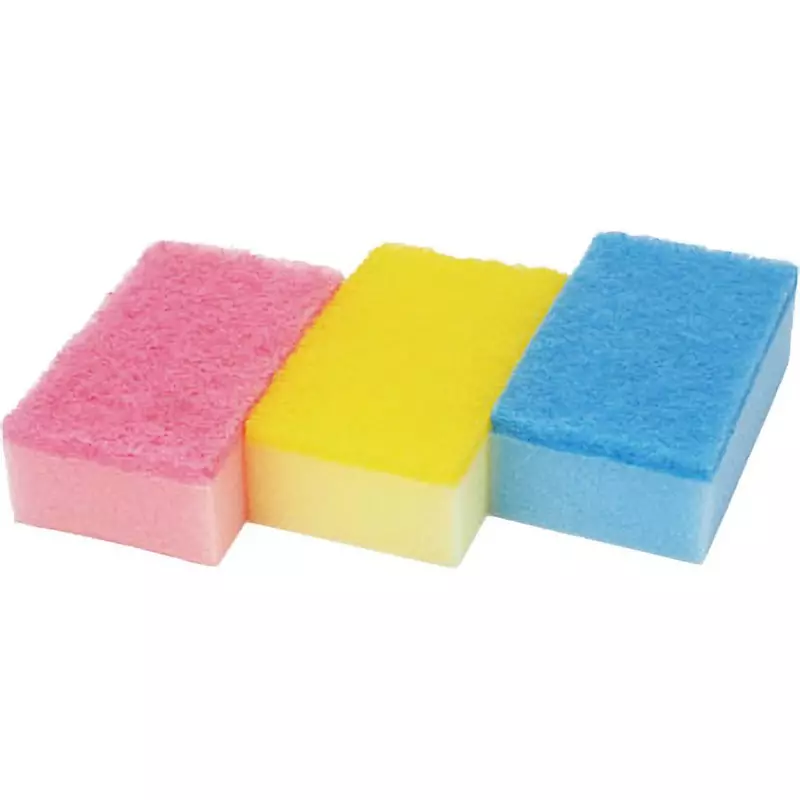 MonotaRO Sponge Flat Type Without Abrasive 7Pcs Polyester nonwoven fabric, polyurethane foam 90x55x30 mm, 60766956 (Pack of 7 Pcs)