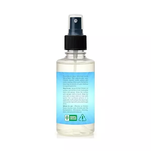 TetraClean Kitchen Cleaner & Stain Remover Spray 250 ml Fresh Scent Streak Free Eco-Friendly for Sinks, Tiles, Floors, Marble, Granite