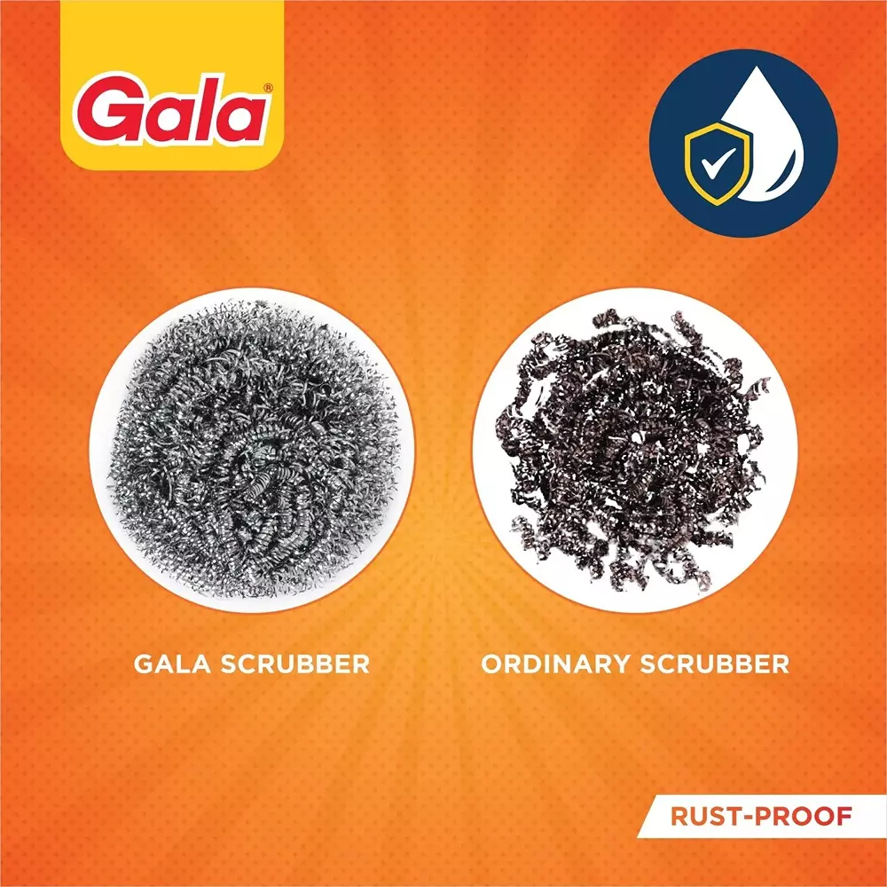 gala Steel Scrub Pad Regular Size Sliver For Stain Remover