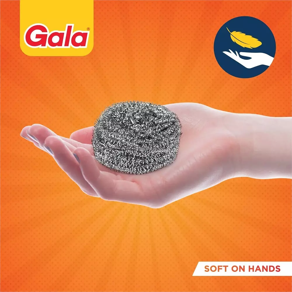 gala Steel Scrub Pad Regular Size Sliver For Stain Remover