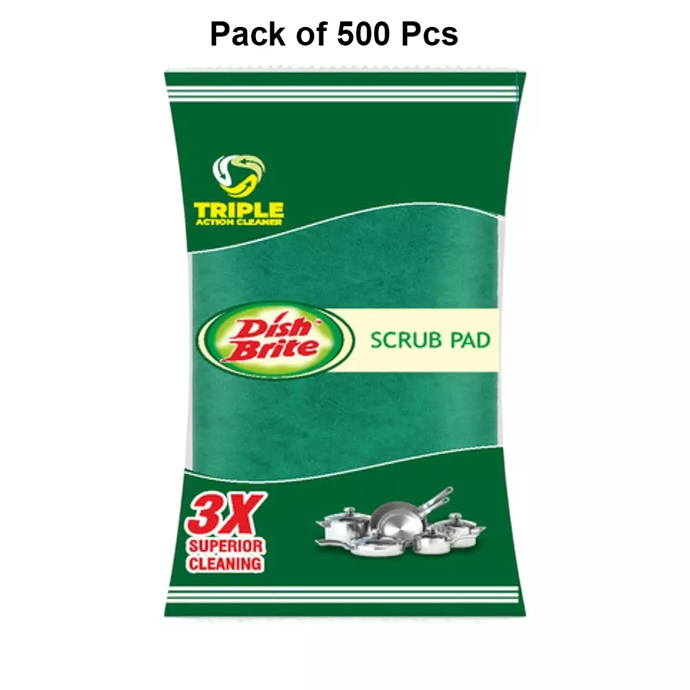 dish-brite-scrub-pad-green-non-woven-10-mm-thickness-pack-of-500-pcs