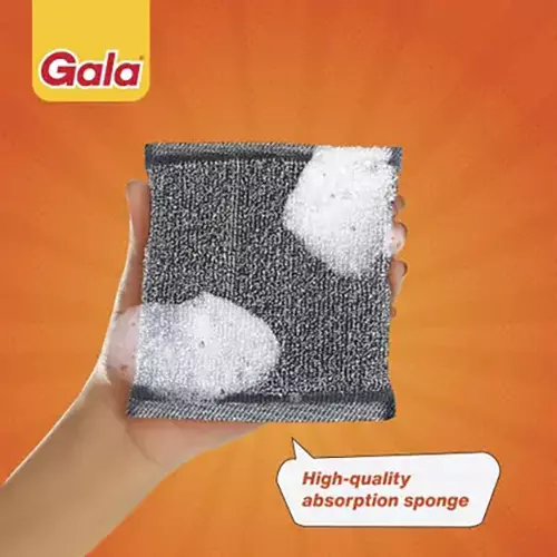Gala Super Scrub Pad Regular Size Black for Kitchen Use, (Pack of 2 Pcs)