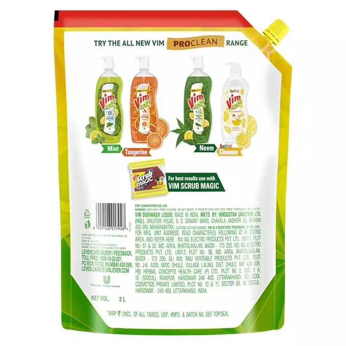 Vim VIM1800ML Dishwashing Gel 2L