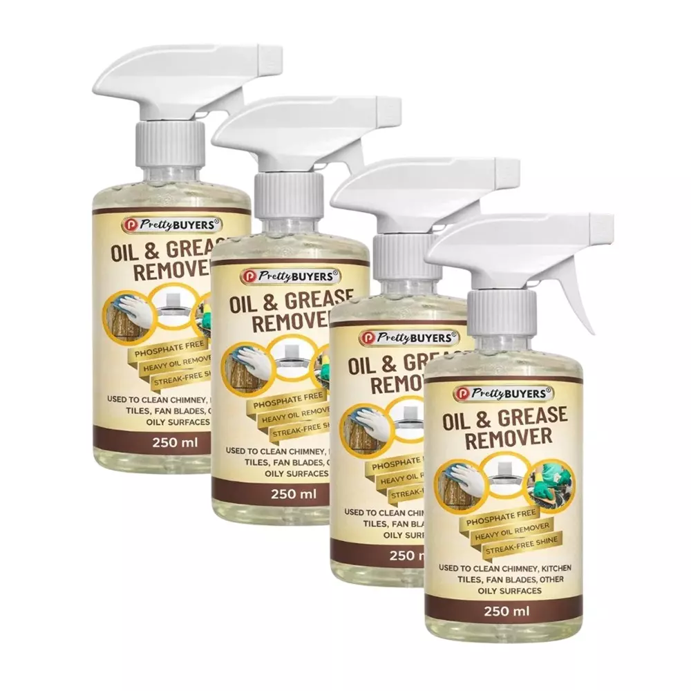PrettyBUYERS Kitchen Oily Substance Cleaner Spray, Grease Stain Remover 250 ml Each (Pack of 4)