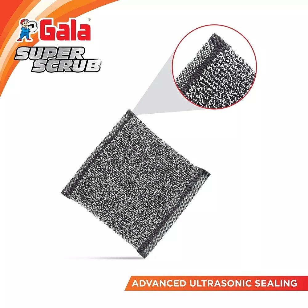 gala Super Scrubber Rectangular Stainless Steel 120 g Black (Pack of 2)