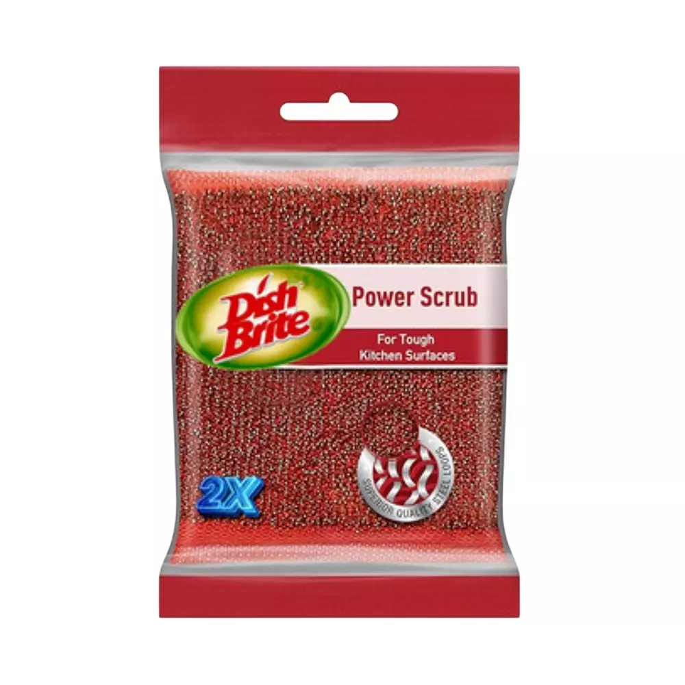 Dish Brite Power Scrub Dish Cloth Pad Non-Woven 9x10 cm Size for Stain Remover, (Pack of 280 Pcs)