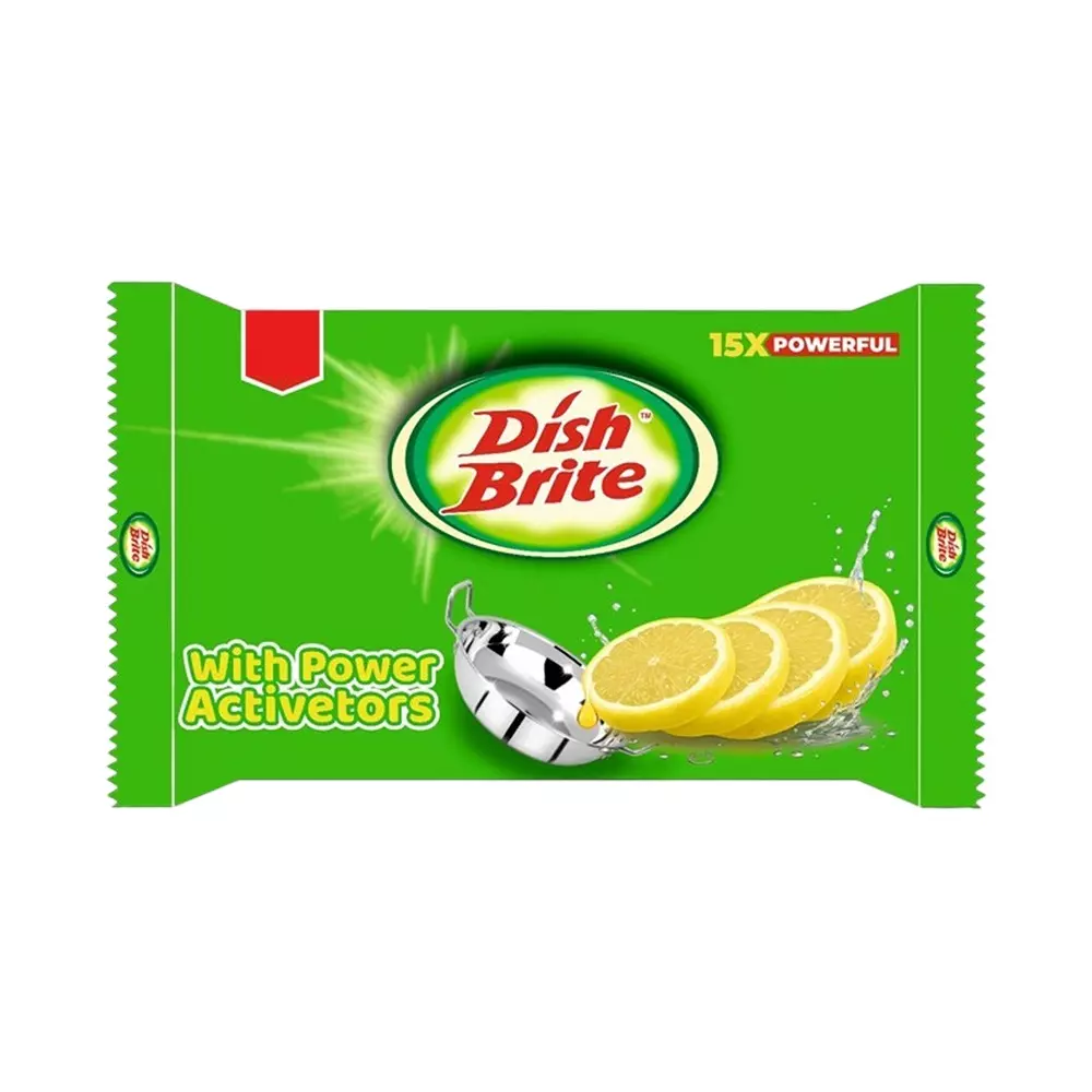 Dish Brite Dishwash Bar 60 g Lemon Fragrance for Kadai, Steel Pots, Pans, (Pack of 120 Pcs)