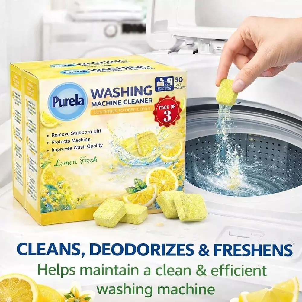 purela-washing-machine-cleaner-tablets-lemon-fragrance-biodegradable-for-all-washing-machine-front-load-and-top-load-pack-of-90-pcs