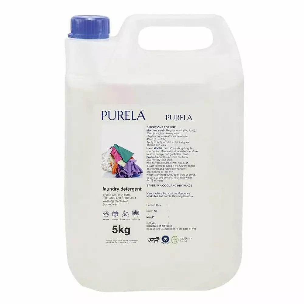Purela Liquid Detergent 5 L Can Glamorous Flower Scent Biodegradable for Cloths Wash