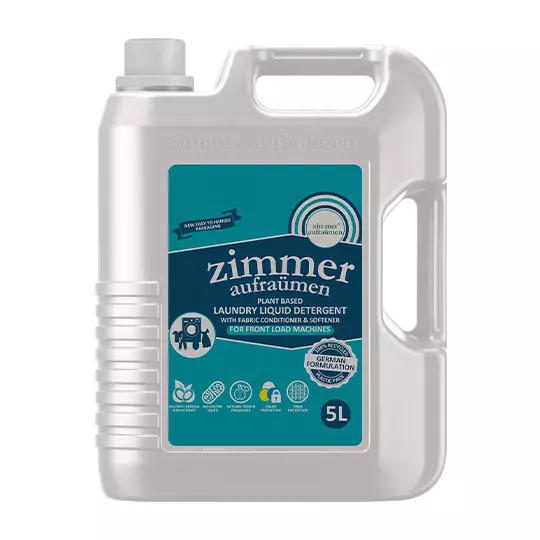 Zimmer Aufraumen Bio-Enzyme Liquid Detergent For Top-Load Machine Power Stain Removal Madurai Jasmine Fragrance 5 L Can, ZA-DTPNK5K