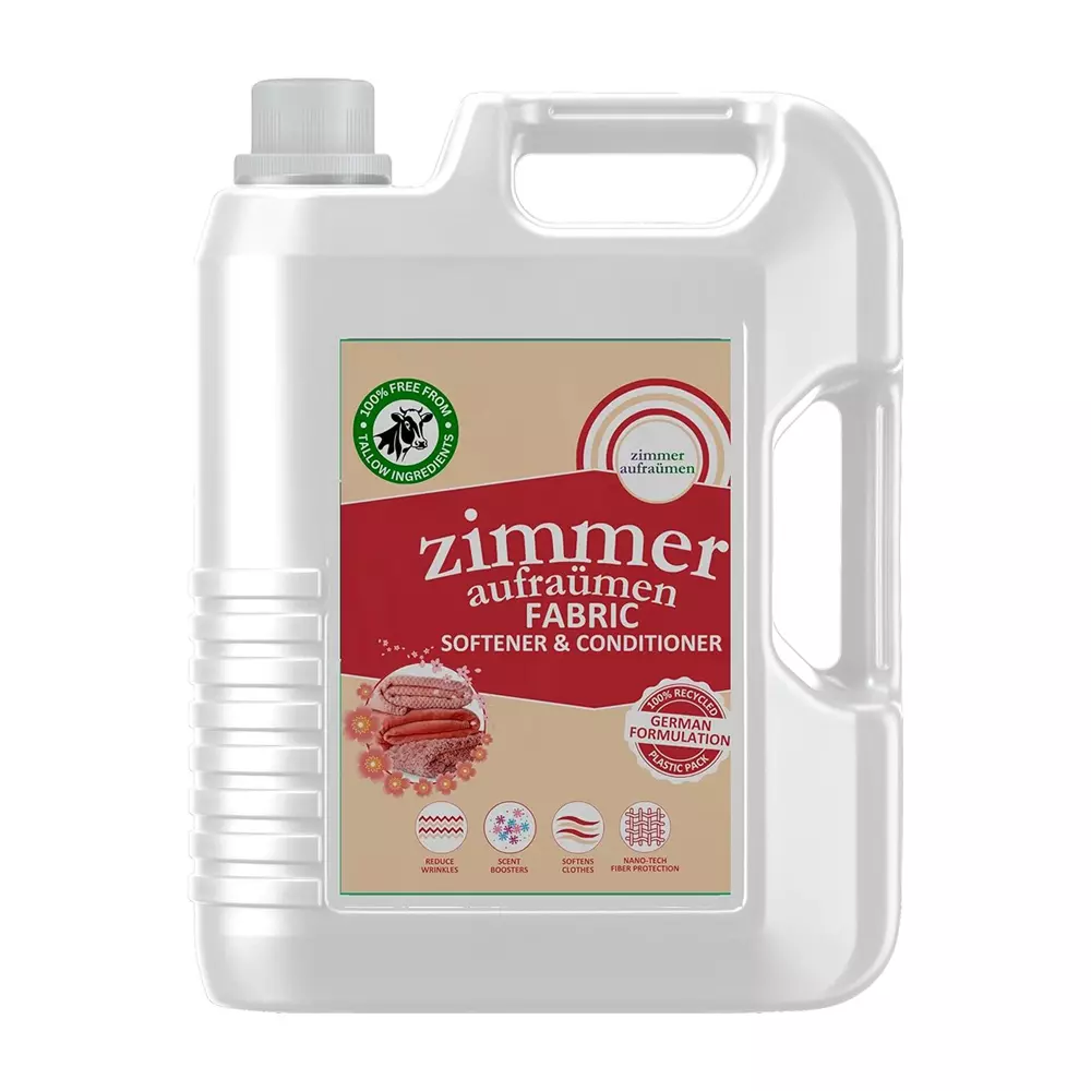 Zimmer Aufraumen Vegan Fabric Conditioner 100% No Animal Tallow Liquid Fresh Fragrance 5 L Can, ZA-FR-SOFT5L