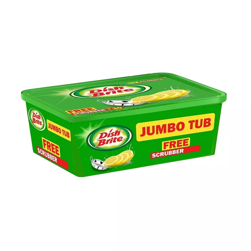 Dish Brite Dishwash Bar with Tub 500 g Lemon Fragrance for Kadai, Steel Pots, Pans, (Pack of 24 Pcs)