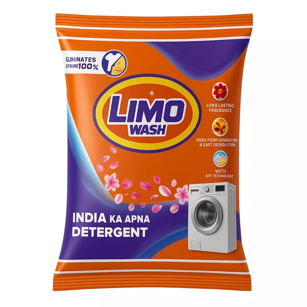 Limo Wash Detergent Powder 100 g Fresh & Pleasant for Cotton, Synthetics, Blended Fabrics, (Pack of 72 Pcs)