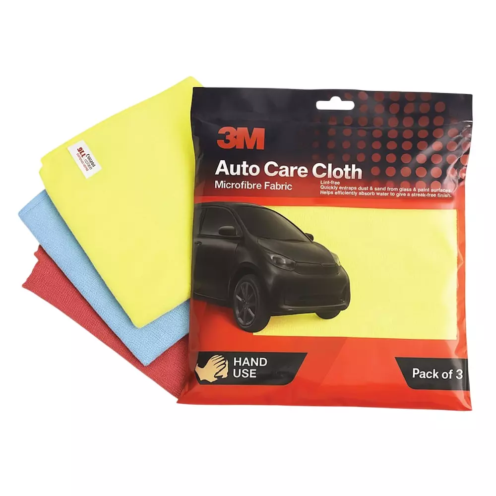 3M Car Care Microfiber Cleaning Cloth Square Shape 3N Pattern, (Pack of 216 Pcs)