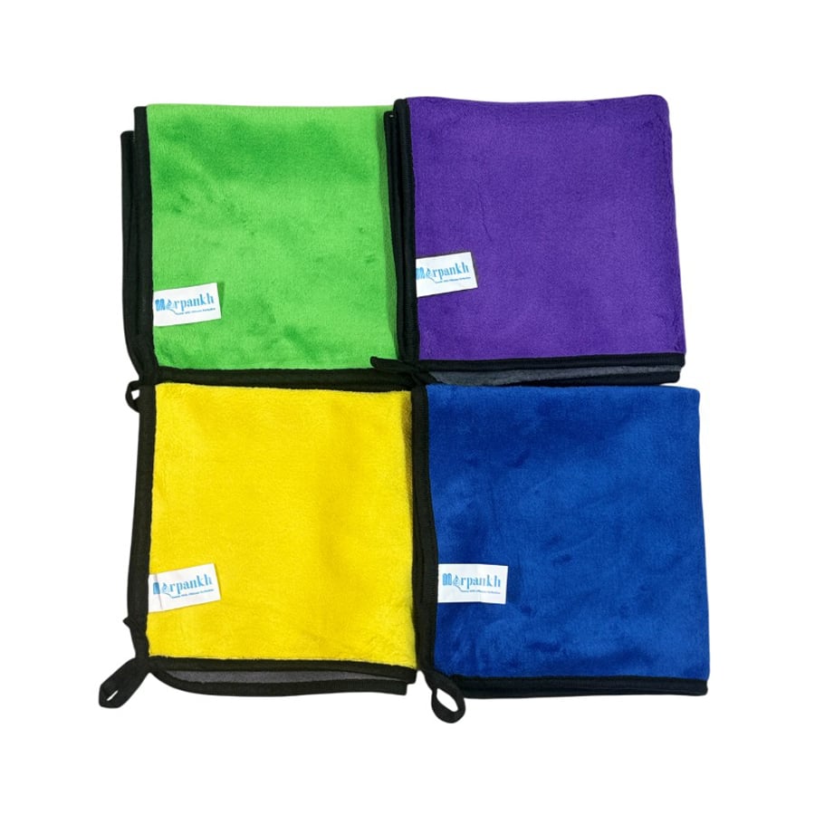 POWERWASH 40X40 cm 600 GSM Microfiber Cloth (Pack of 4)