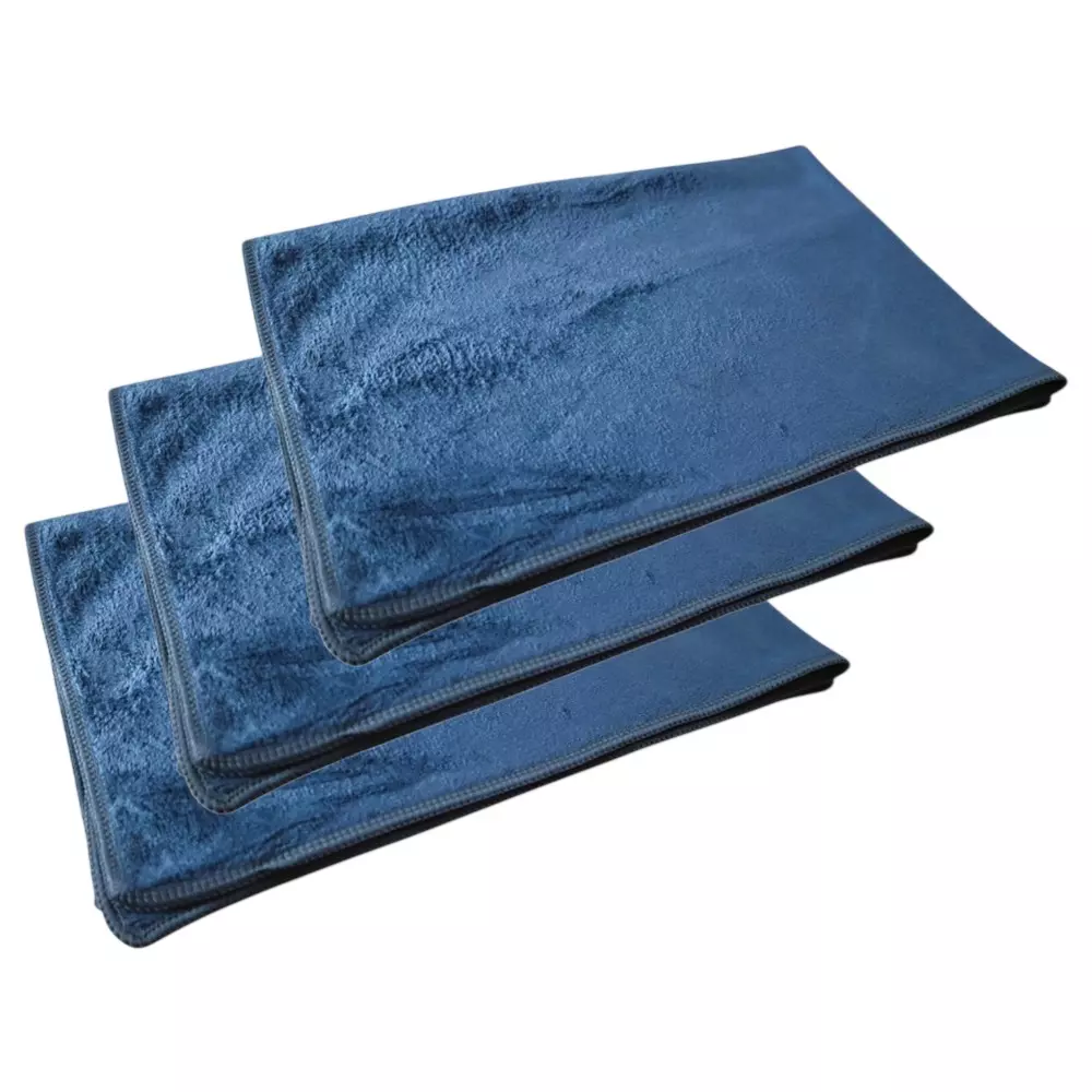 PrettyBUYERS Microfiber Face & Skin Cleaning Towel 420 GSM Size 60x40 cm Indigo (Pack of 3)