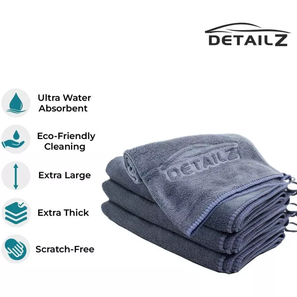 DETAILZ 40x40 cm Microfiber Vehicle Washing Cloth 380 GSM (Pack of 2)