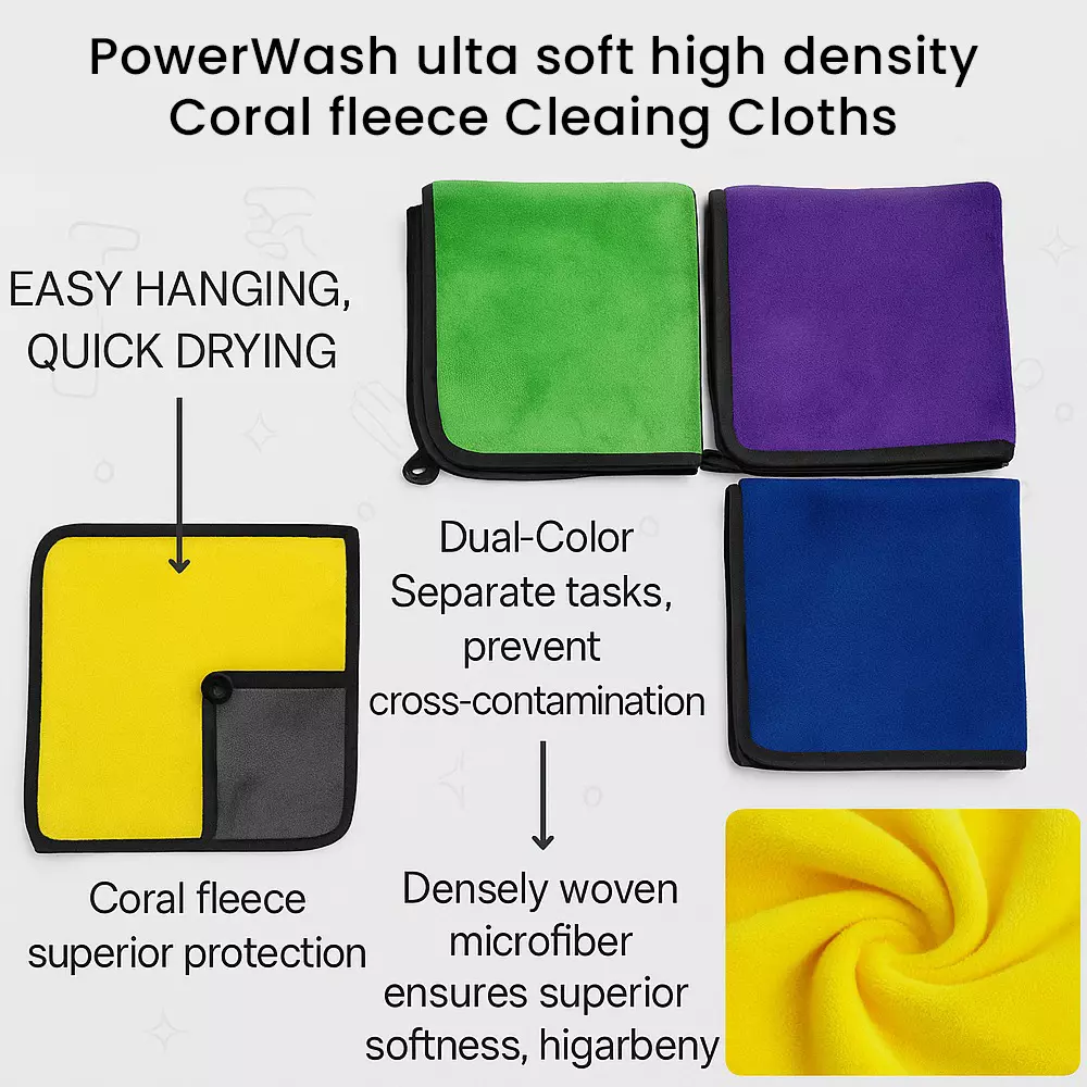 POWERWASH 30x40 cm 500 GSM Microfiber Cloth (Pack of 12)