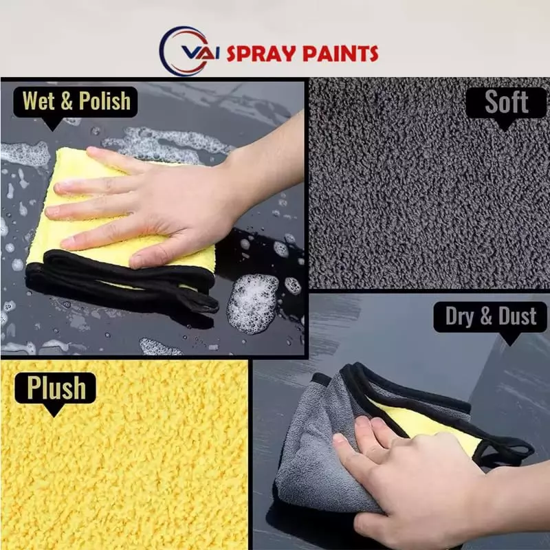 VAI Heavy Microfiber Cloth ‎40x40 cm 600 GSM (Pack of 4 Pcs)