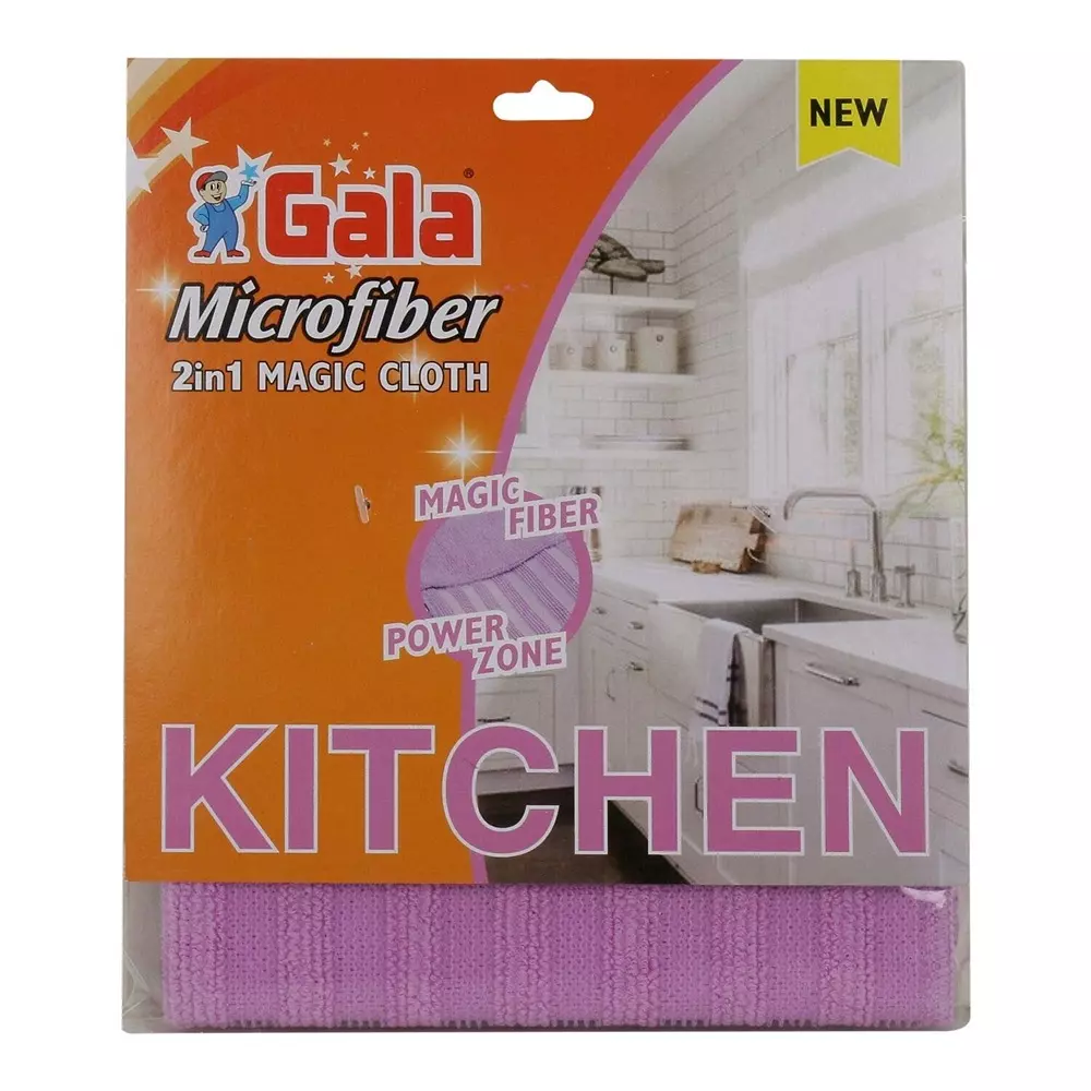 gala 2 in 1 Magic Microfiber Cleaning Cloth 101.6 mm (4 Inch) Length Rectangular Wet and Dry, 162439