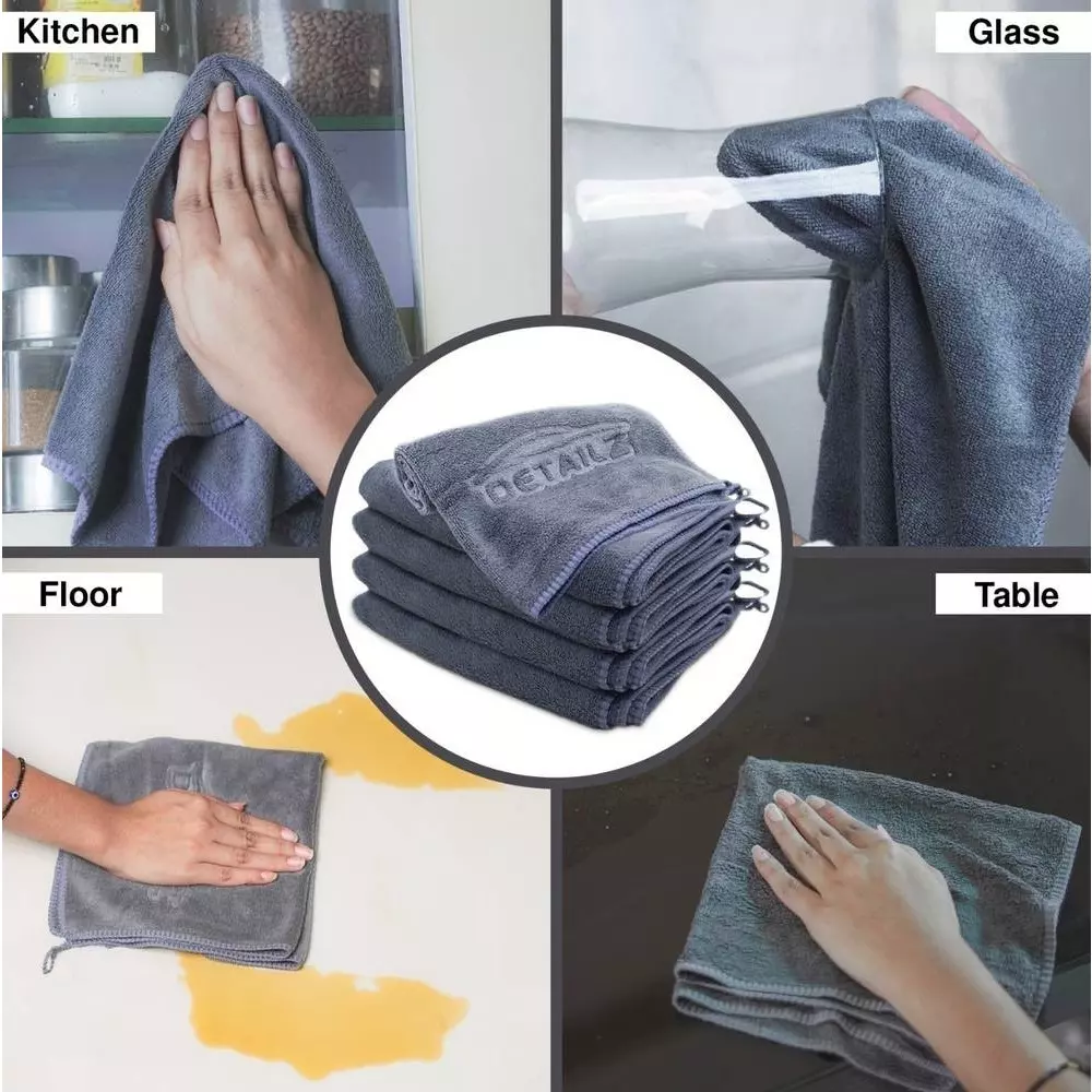 DETAILZ 40x40 cm Microfiber Vehicle Washing Cloth 380GSM (Pack of 5)