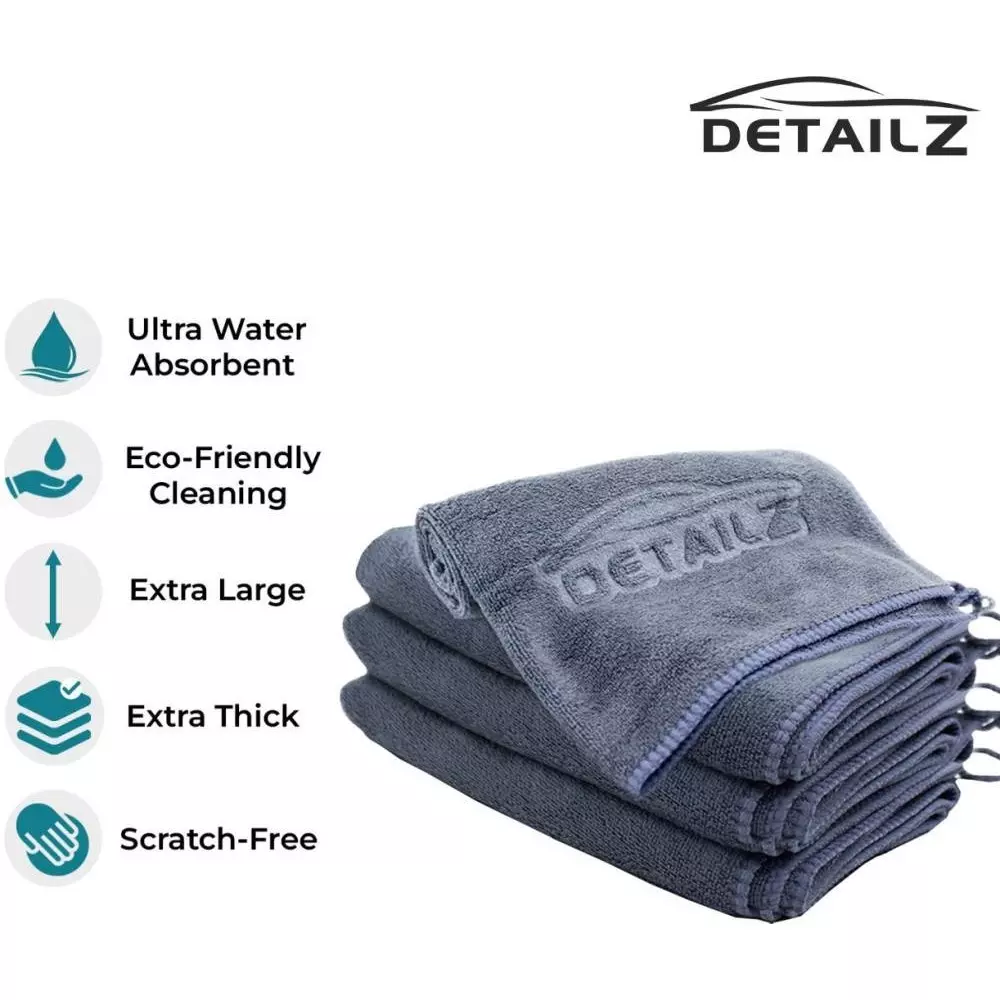 DETAILZ 40x40 cm Microfiber Vehicle Washing Cloth 380GSM (Pack of 5)