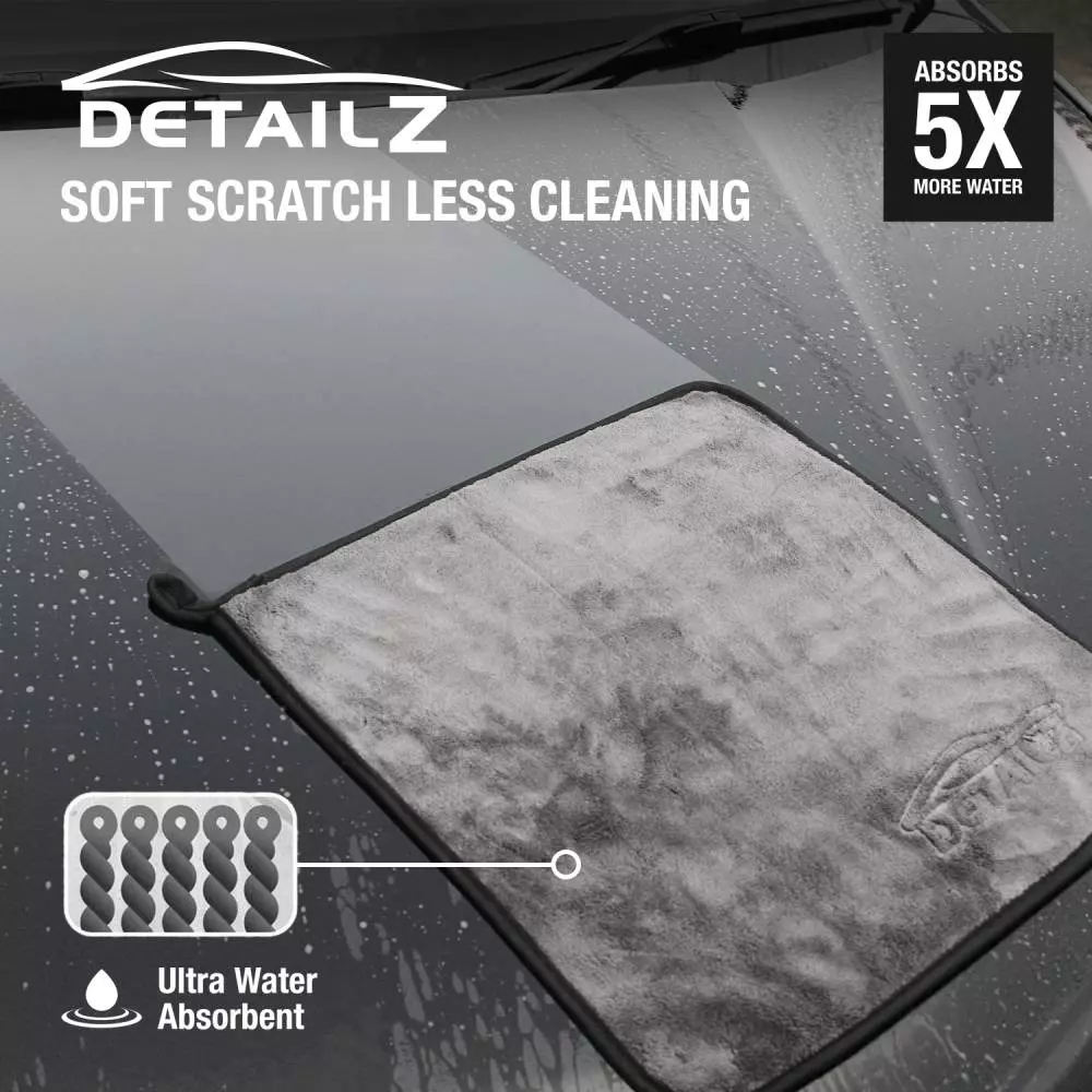 DETAILZ 40x40 cm Microfiber Vehicle Washing Cloth 600 GSM (Pack of 2)
