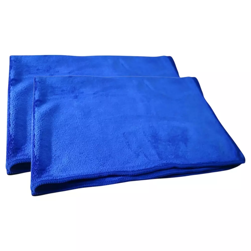 PrettyBUYERS Microfiber Face & Skin Cleaning Towel 420 GSM Size 60x40 cm Blue (Pack of 2)