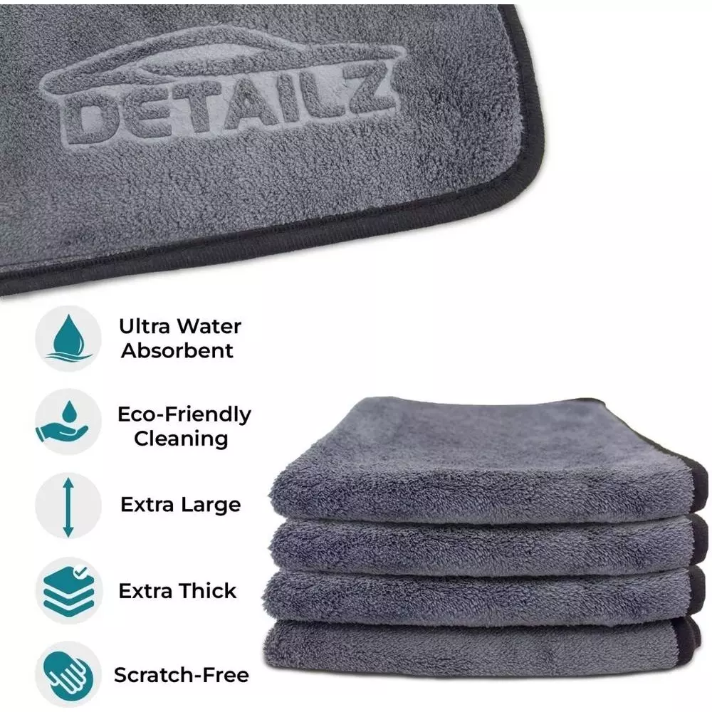 DETAILZ 40x40 cm Microfiber Vehicle Washing Cloth 800 GSM (Pack of 5)