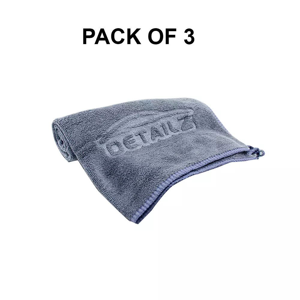 DETAILZ 40x40 cm Microfiber Vehicle Washing Cloth 380 GSM (Pack of 3)