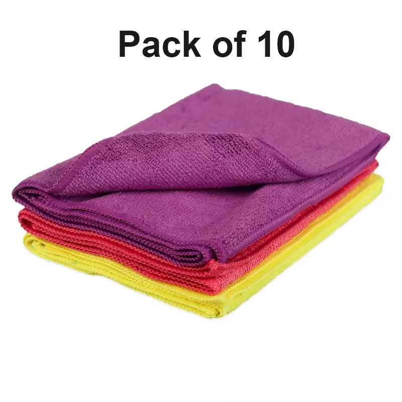Hiker By Varroc Microfiber Drying Towel 55x40 cm 380 GSM Multicolor (Pack of 10)