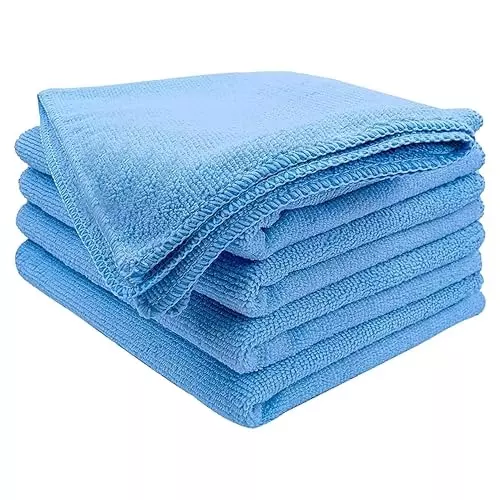 Kangaroo Microfiber Cleaning Cloth 40x40 cm Sky Blue 350 GSM, SKY BLUE_TWL_350 G _PACK 5 (Pack of 5)