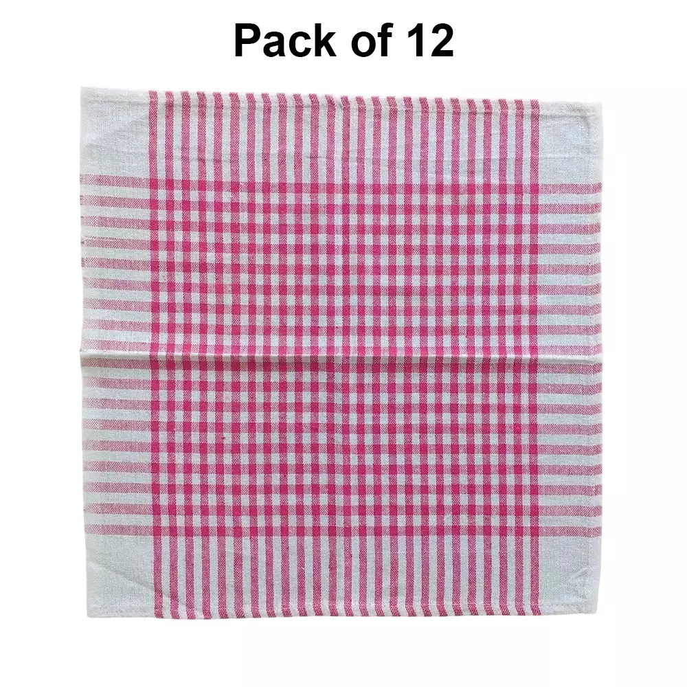 GENERIC Checked Duster Cloth Multicolor Medium Rectangular Cotton 45.72x45.72 cm Super Absorbent for Kitchen & Car (Pack of 12 Pcs)