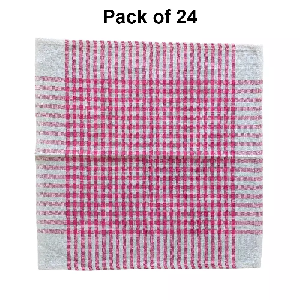 GENERIC Checked Duster Cloth Multicolor Rectangular Shape Cotton 45.72x45.72 cm Super Absorbent for Kitchen & Car (Pack of 24 Pcs)