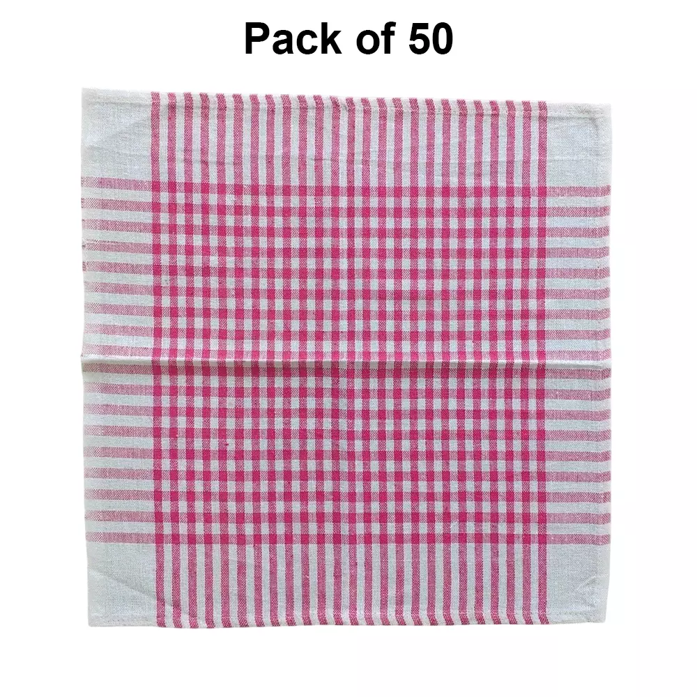 GENERIC Checked Duster Cloth Multicolor Rectangular Shape Cotton 45.72x45.72 cm Super Absorbent for Kitchen & Car (Pack of 50 Pcs)