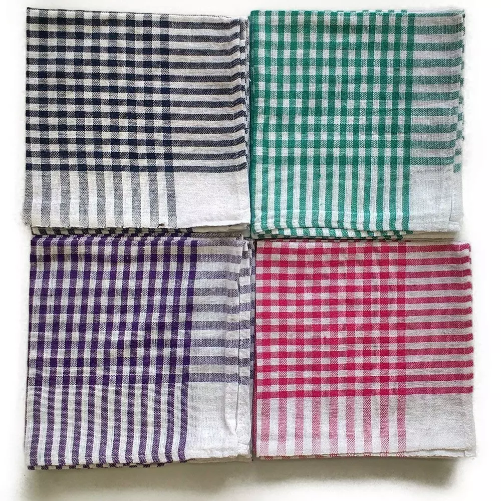 GENERIC Checked Duster Cloth Multicolor Rectangular Shape Cotton 45.72x45.72 cm Super Absorbent for Kitchen & Car (Pack of 50 Pcs)