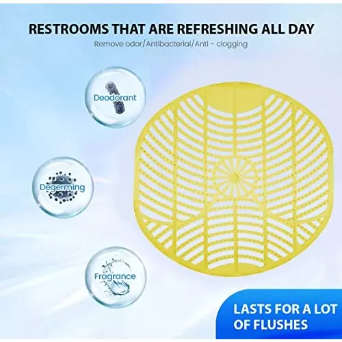 Zureni Urinal Pot Mat Anti-Splash Deodorizer Spatter Lemon Fragrance For Bathroom and Restroom, ZZU-UPR-M19 (Pack of30)