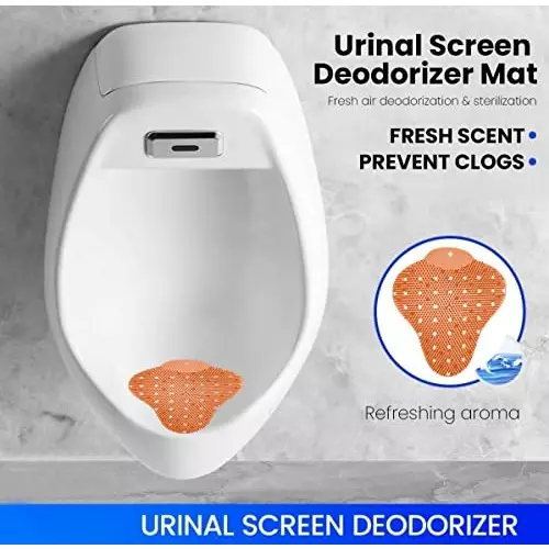 Zureni Urinal Pot Mat Anti-Splash Deodorizer Spatter Orange Fragrance For Bathroom and Restroom, ZU-USF-050RP (Pack of50)