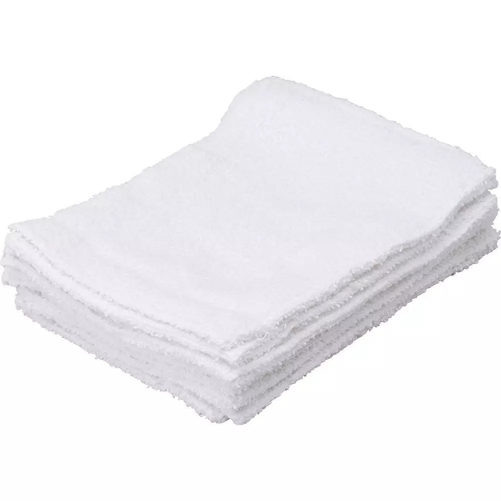 MonotaRO Cloth 100% Cotton, Approx. 16G, Mini Size White, 28831558 (Pack of 10)