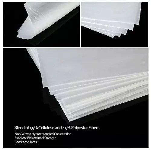 EcoYP Poly Cellulose Non-Woven Wipes 9x9 Inch 68 GSM 45% Polyester And 55% Cellulose Cloth White (Pack of 100)