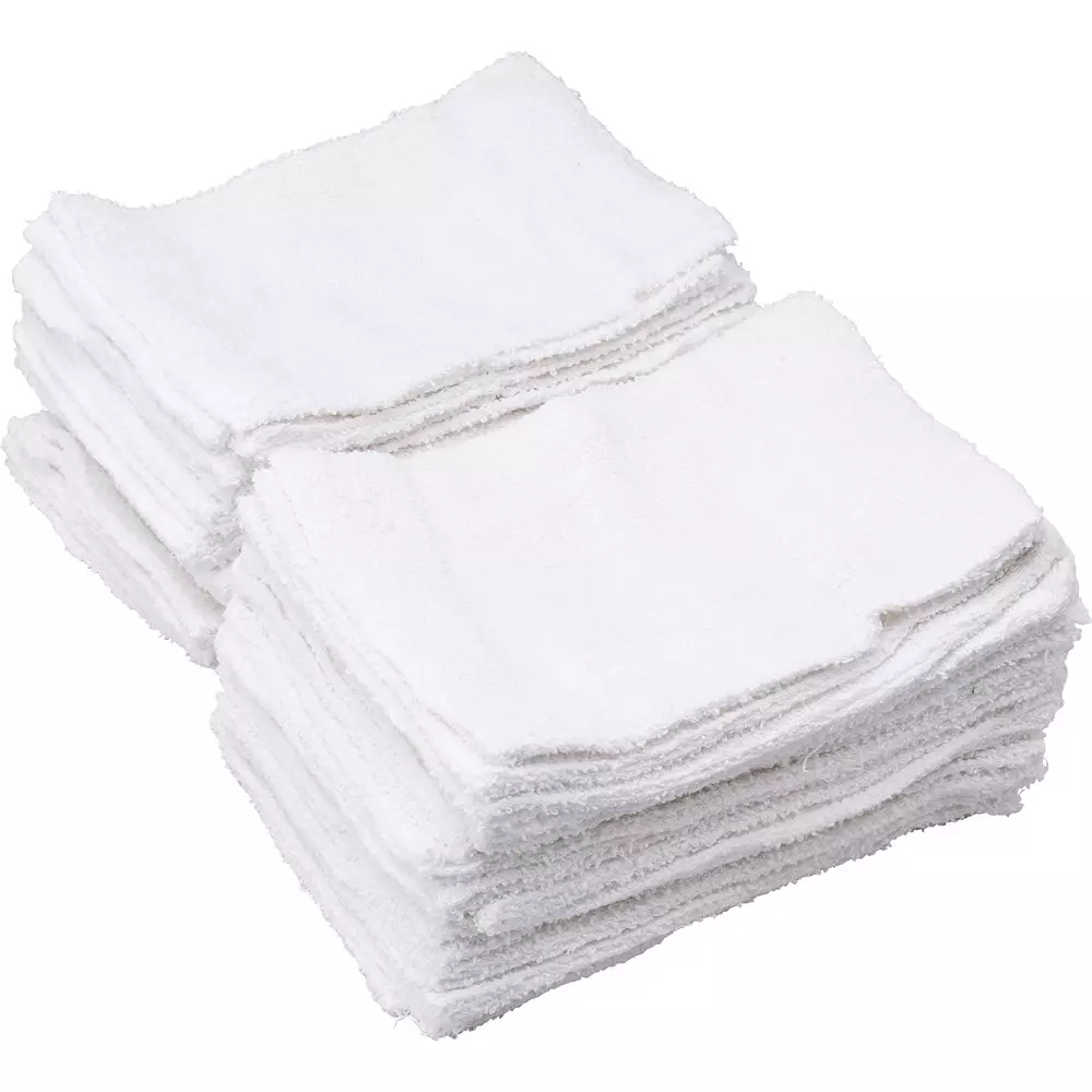 MonotaRO Cloth 100% Cotton, Approx. 16G, Mini Size White, 28831567 (Pack of 50)