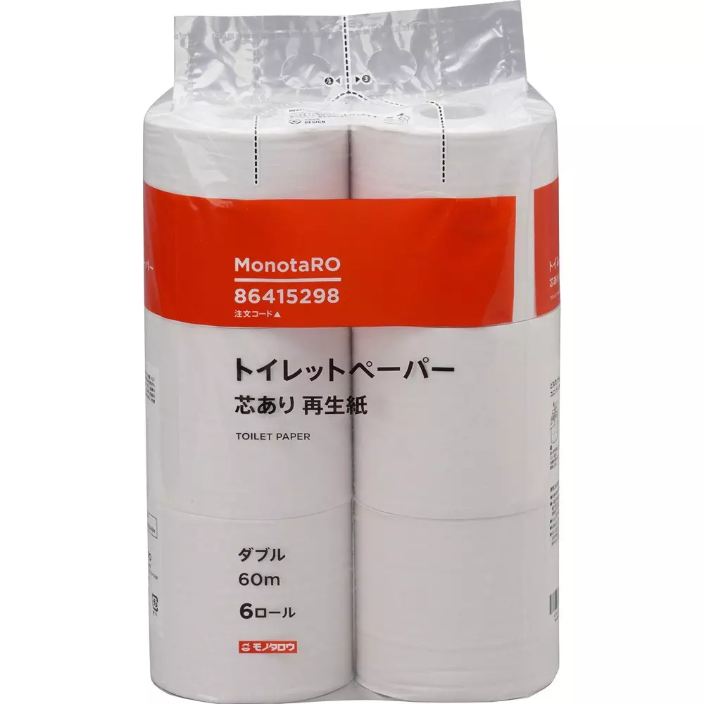 MonotaRO Toilet Paper Recycled Paper Double Roll Fsc(R) Certified Product, 86415307 (Pack of 48 Roll)