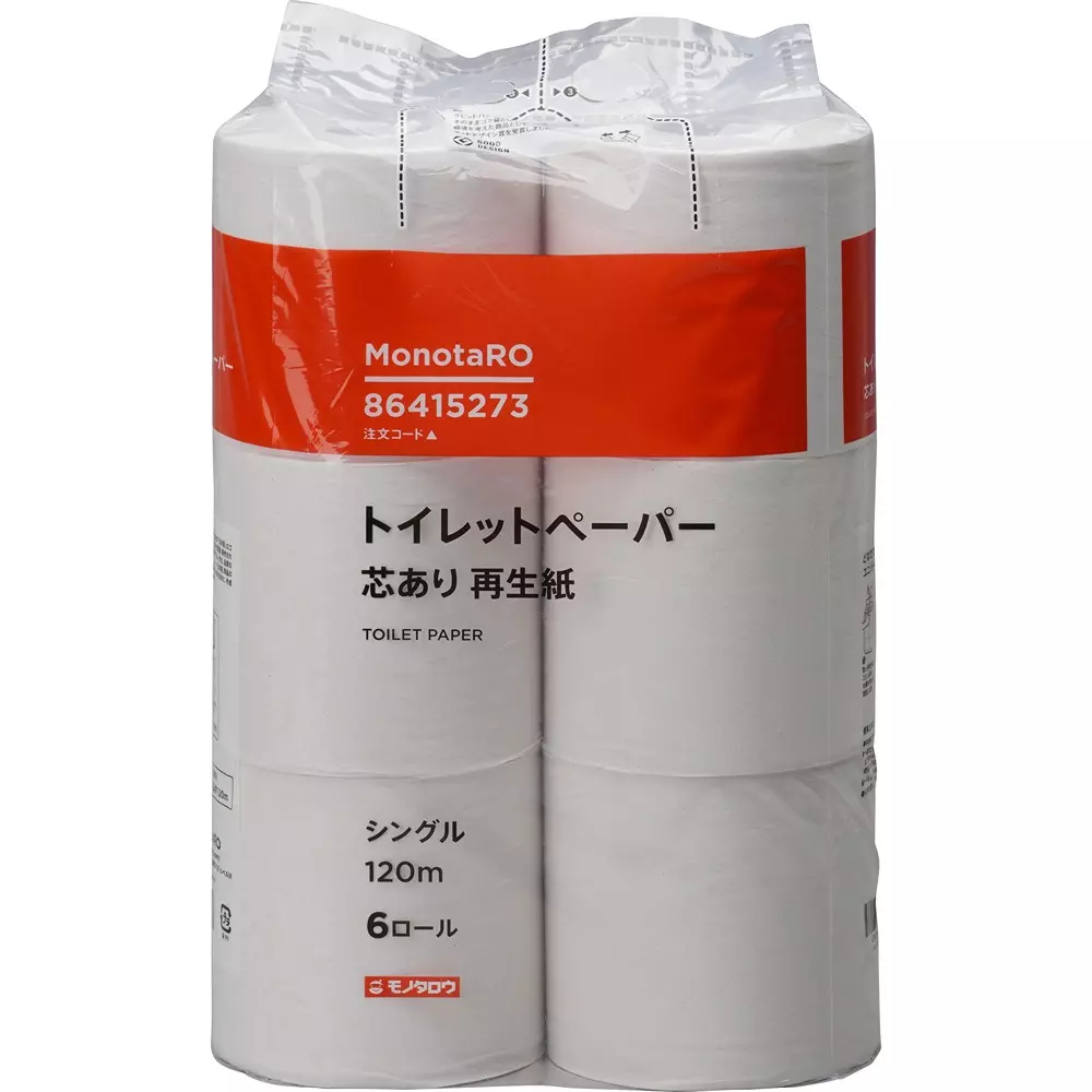 MonotaRO Toilet Paper Recycled Paper Double Roll Fsc(R) Certified Product, 86415273 (Roll of 6 Pcs)