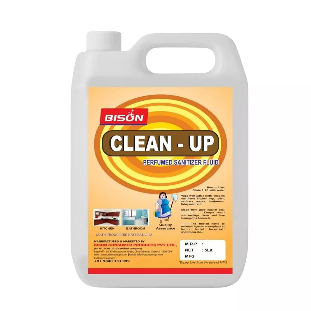 Bison Clean UP Perfumed Sanitizer Fluid Liquid 5 L Can for Floors Cleaning