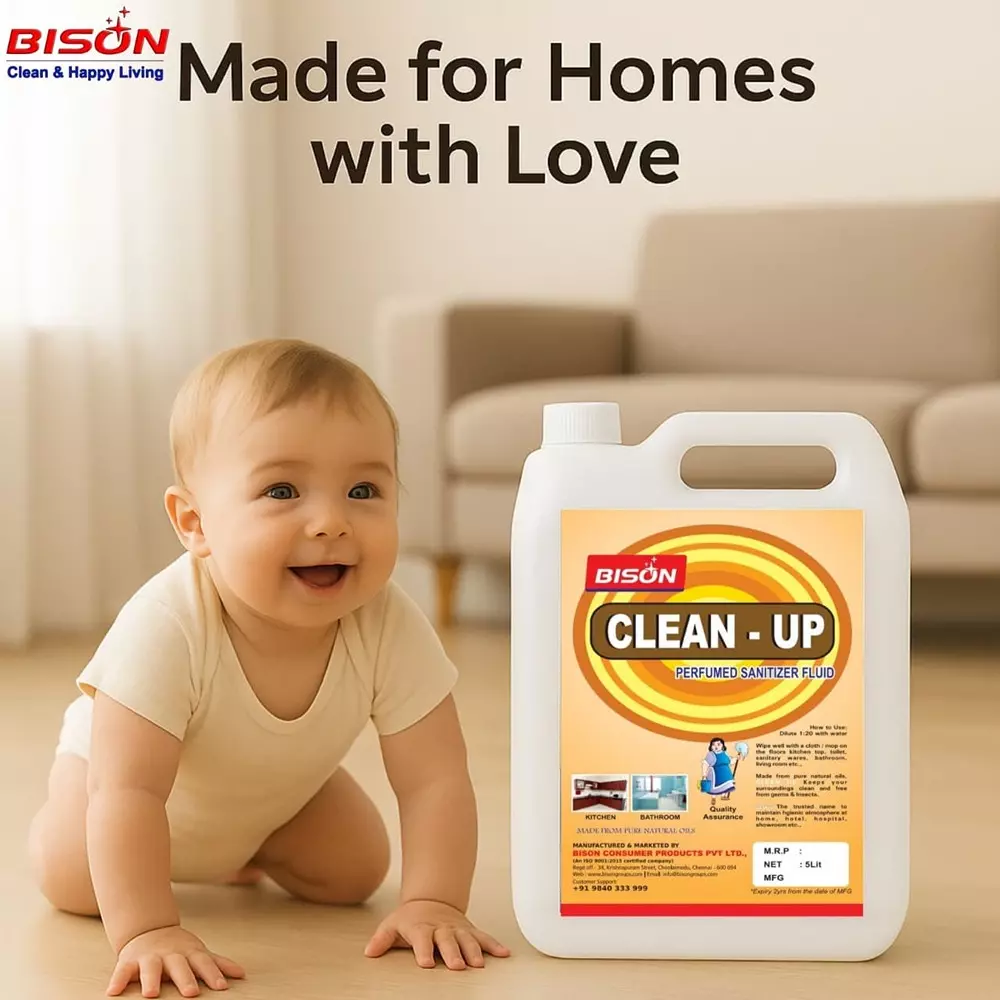 Bison Clean UP Perfumed Sanitizer Fluid Liquid 5 L Can for Floors Cleaning